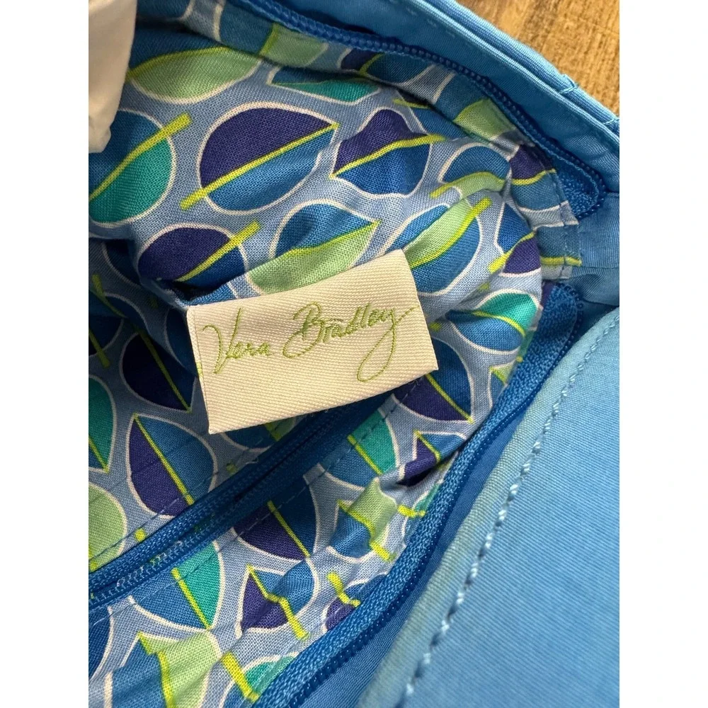 Vera Bradley Triple Zip Hipster Crossbody Bag Coastal Blue Quilted Microfiber